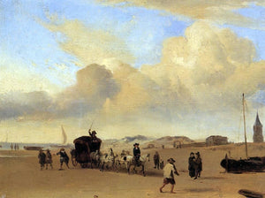  Eugene-Louis Boudin The Beach at Scheveningen (after Adriaen van de Valde) - Art Print