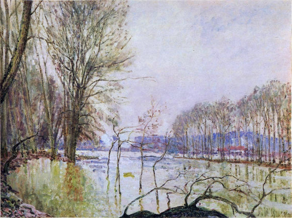  Alfred Sisley The Banks of the Seine in Autumn - Flood - Art Print