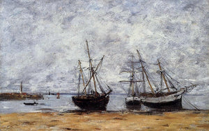  Eugene-Louis Boudin Portrieux, the Port at Low Tide - Art Print