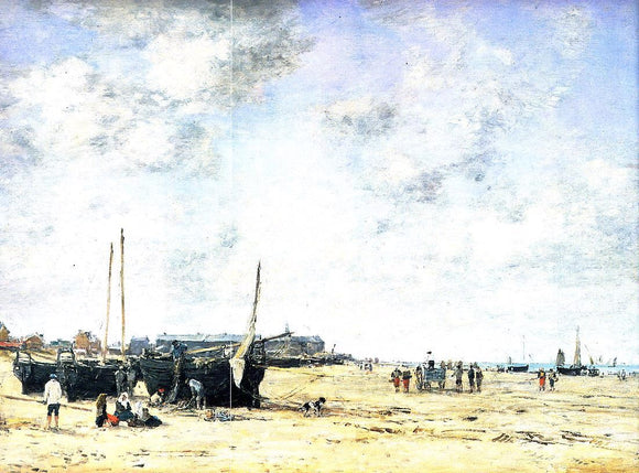  Eugene-Louis Boudin The Beach at Berck - Art Print