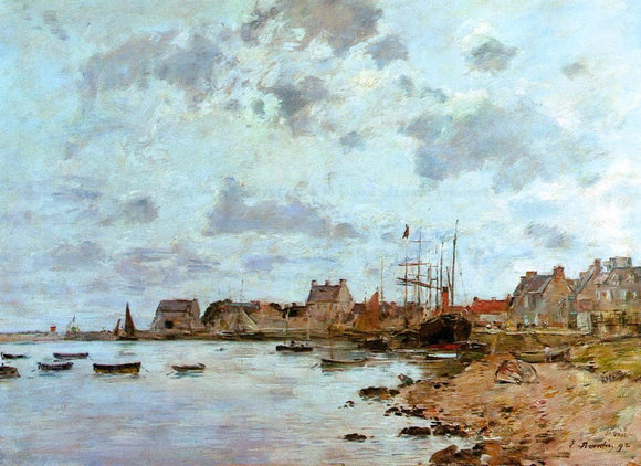  Eugene-Louis Boudin The Port at Saint-Vaast-la-Houghe - Art Print