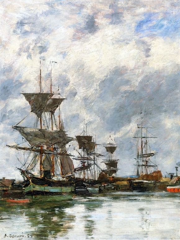  Eugene-Louis Boudin Trouville, the Port - Art Print