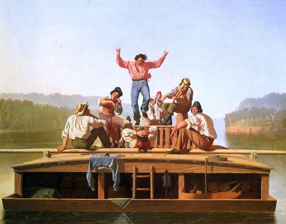  George Caleb Bingham The Jolly Flatboatmen - Art Print