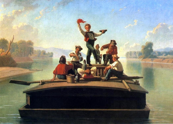  George Caleb Bingham The Jolly Flatboatmen (2nd version) - Art Print