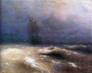  Ivan Constantinovich Aivazovsky Tempest by Coast of Nice - Art Print