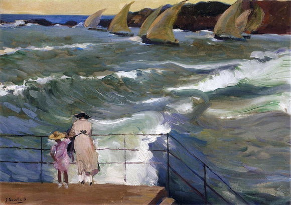  Joaquin Sorolla Y Bastida The Waves at San Sebastian - Art Print