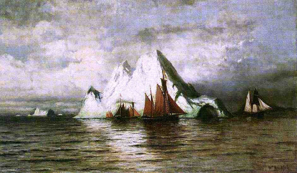  William Bradford Fishing Boats and Icebergs - Art Print