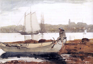  Winslow Homer Gloucester Harbor and Dory - Art Print