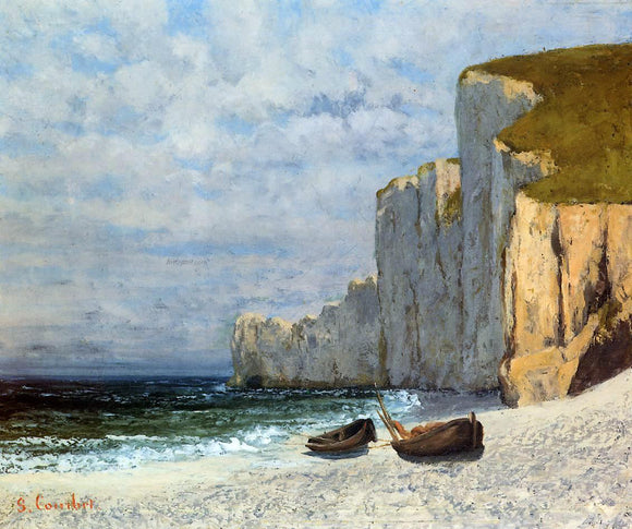  Gustave Courbet A Bay with Cliffs - Art Print