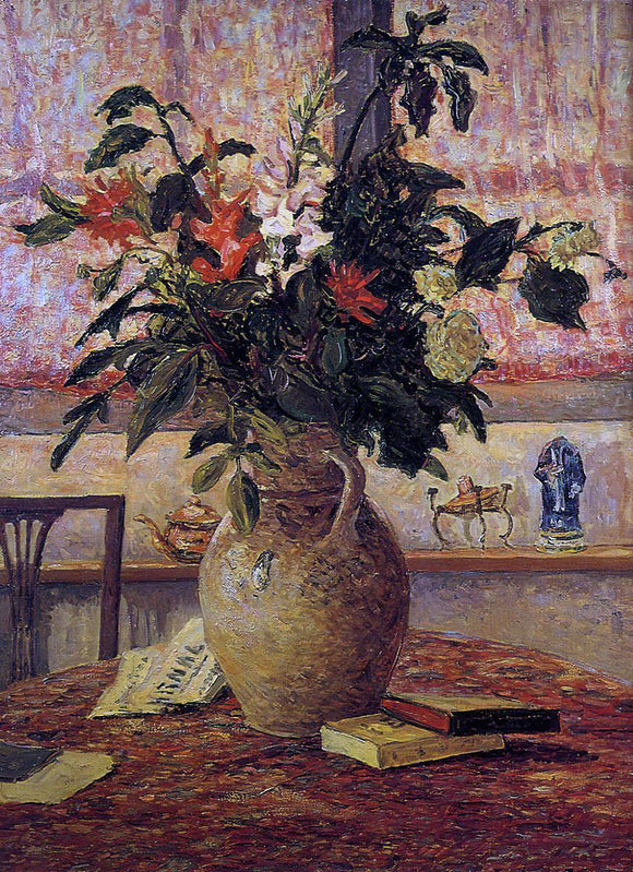 Maxime Maufra A Bouquet of Flowers in front of a Window - Art Print