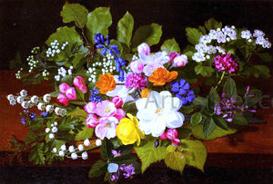  Otto Didrik Ottesen A Bouquet Of Spring Flowers On A Ledge - Art Print