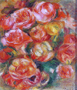  Pierre Auguste Renoir A Bowlful of Roses - Art Print
