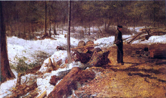  Eastman Johnson A Boy in the Maine Woods - Art Print
