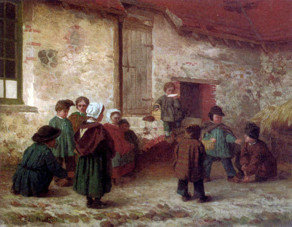  Antoine Joseph Moulinet A Break From School - Art Print