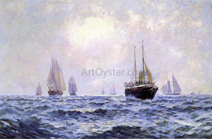  Carlton T Chapman A Breezy Morning off Newport - Art Print