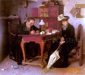  Isidor Kaufmann A Business Transaction - Art Print