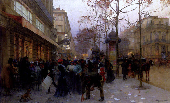  Henri Gaston Darien Busting Street Scene - Art Print