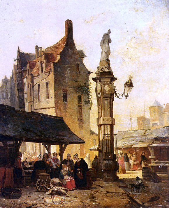  Jan Michael Ruyten Busy Market - Art Print