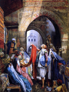  John Lewis RA A Cairo Bazaar, The Dellal - Art Print