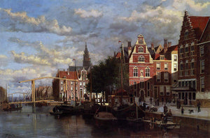  Johannes Frederik Hulk A Canal in Amsterdam - Art Print