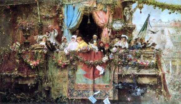 Jose Benlliure Y Gil A Carnival In Rome - Art Print