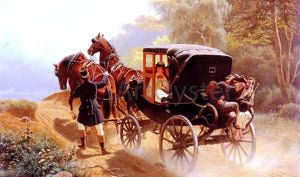  Arthur Johann Severin Nikutowski A Carriage Taking a Difficult Hill - Art Print