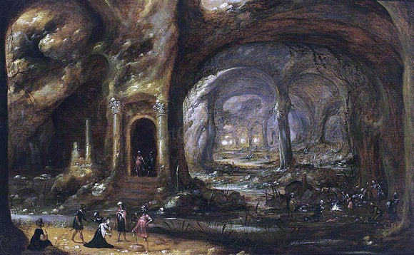  Rombout Van Troyen Cave with Soldiers Capturing a Woman - Art Print