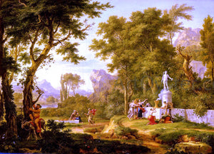  Jan Van Huysum A classical landscape with the Worship of Bacchus - Art Print