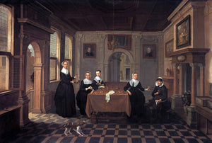  Bartholomeus Van Bassen A Company in an Interior - Art Print