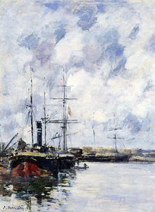  Eugene-Louis Boudin A Corner of the Deauville Basin - Art Print