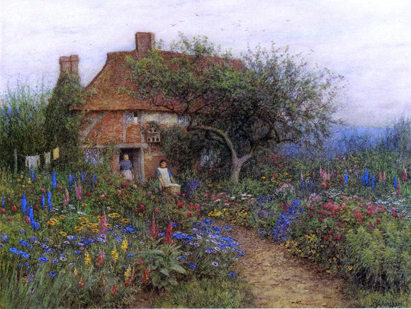  Helen Allingham A Cottage near Brook, Witley, Surrey - Art Print