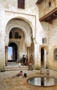  Frans Wilhelm Odelmark A Courtyard in Alhambra - Art Print