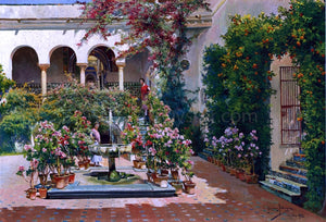  Manuel Garcia Y Rodriguez A Courtyard in Seville - Art Print