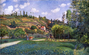  Camille Pissarro A Cowherd on the Route de Chou, Pontoise - Art Print