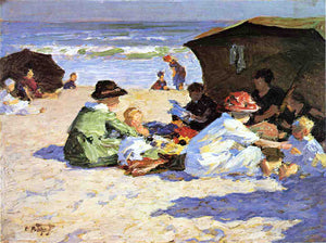  Edward Potthast A Day at the Seashore - Art Print