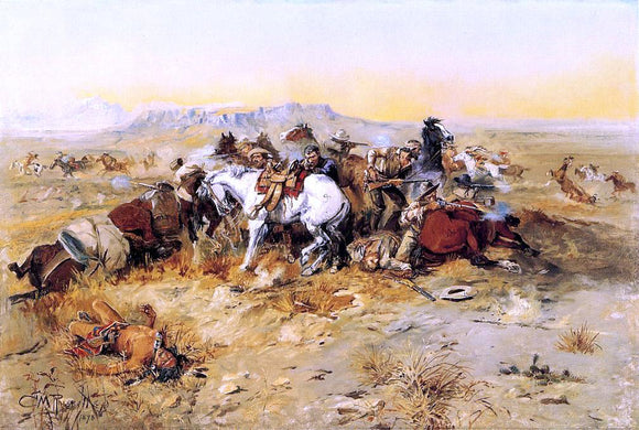  Charles Marion Russell Desperate Stand - Art Print