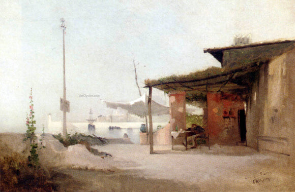  Jean D'Alheim A Drink On The Quay - Art Print