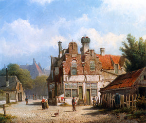  Willem Koekkoek A Dutch Town Scene - Art Print