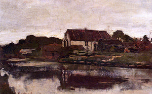  Johann Hendrik  Weissenbruch A Farm On The Waterfront - Art Print