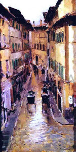  Constantin Alexeevich Korovin A Florence Street in the Rain - Art Print