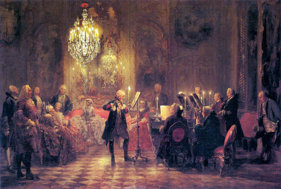  Adolph Von Menzel A Flute Concert of Frederick the Great at Sanssouci - Art Print
