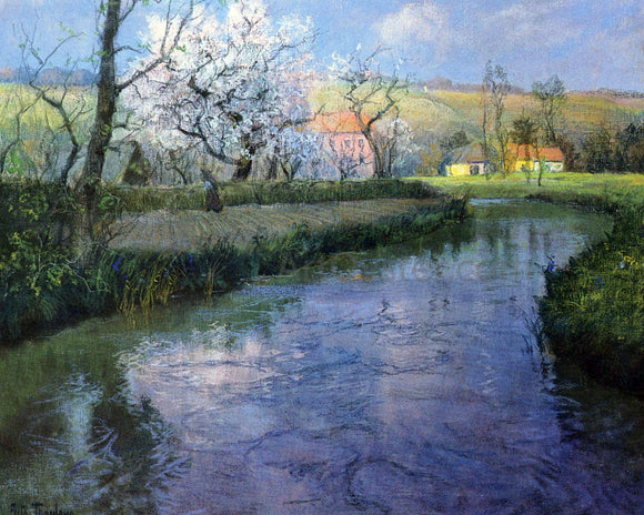  Fritz Thaulow A French River Landscape - Art Print