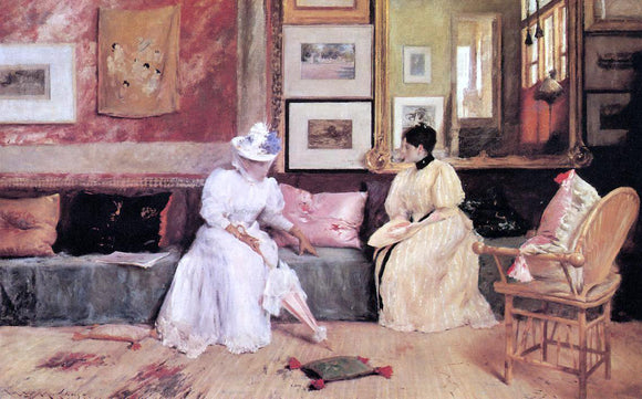  William Merritt Chase A Friendly  Visit - Art Print