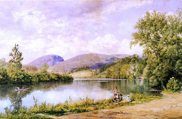 John William Hill A Game by the River - Art Print