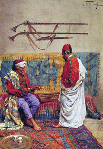  Giulio Rosati A Game of Backgammon - Art Print