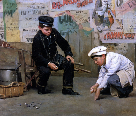  Paul-Charles Chocarne-Mureau A Game of Marbles - Art Print