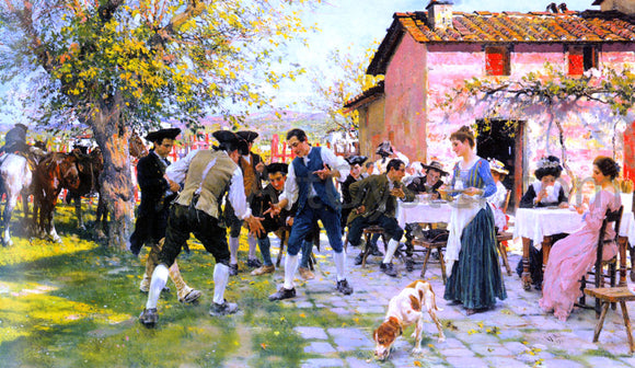  Raffaelo Sorbi A Game of Morra - Art Print