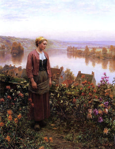  Daniel Ridgway Knight Garden Above the Seine, Rolleboise - Art Print