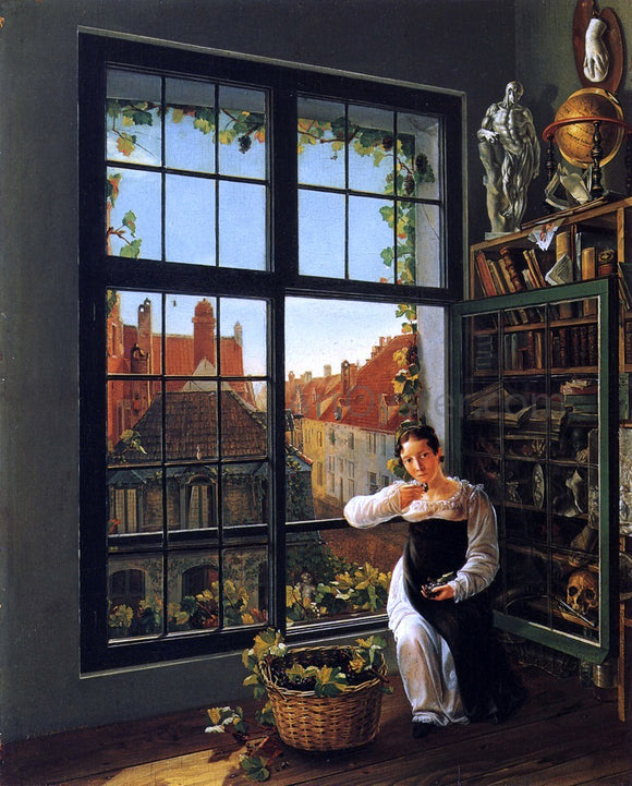  Frans Vervloet Girl at a Window - Art Print