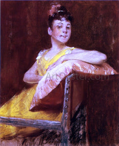  William Merritt Chase A Girl in Yellow (also known as The Yellow Gown) - Art Print